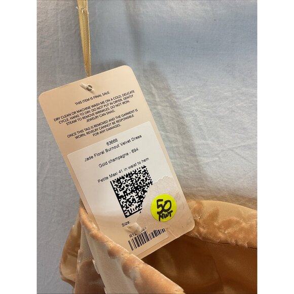 Revelry Jade Floral Burnout‎ Dress Gown One Shoulder Champagne Size 16 NWT - Picture 5 of 15